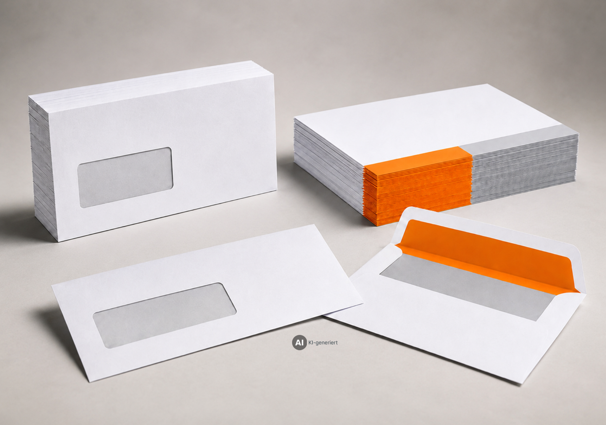 KI-generierte Darstellung von Briefumschlägen im Lettershop